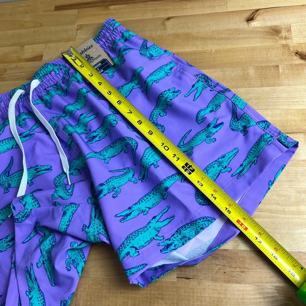 Chubbies Swim Trunks The Gem Glades Mens Size Medium Purple Gator NEW